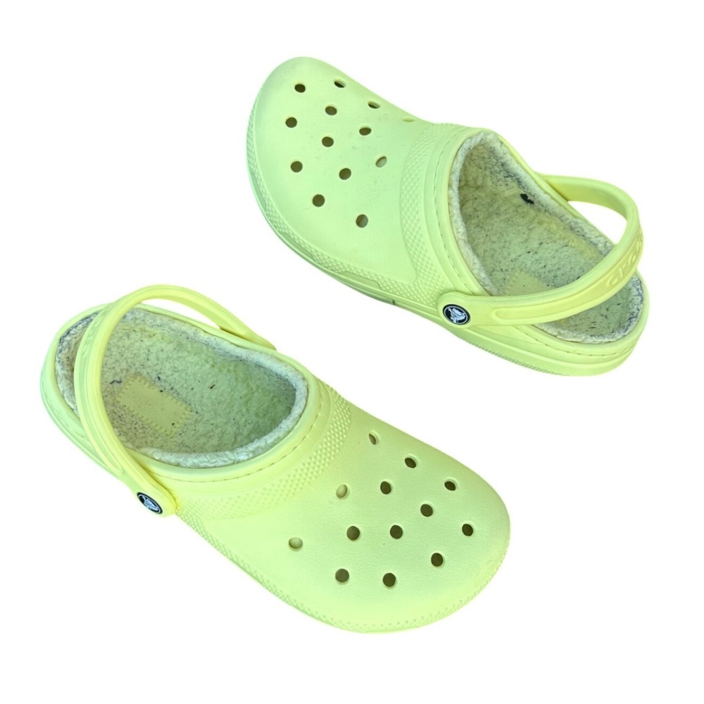 Crocs Adults Classic Lined Clogs Unisex Size M6‎ W8 Yellow Sandals